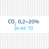 Regulation of CO2 0,2-20%  (0 up to 65°C) decontamination possible